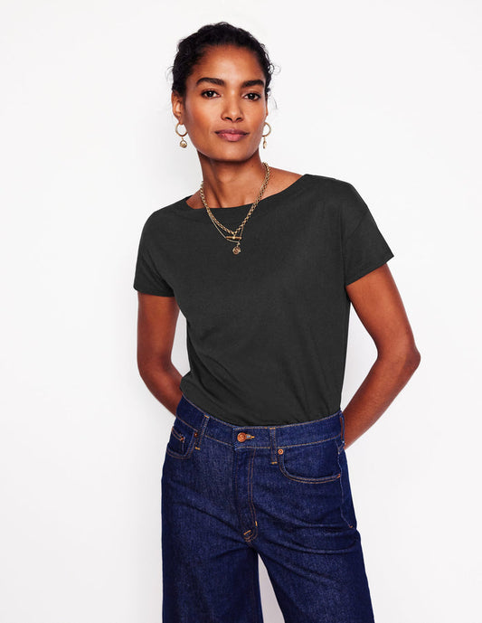 Supersoft Boat Neck T-Shirt Black