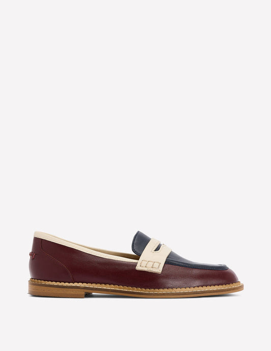 Nya Penny Loafers Oxblood/Navy