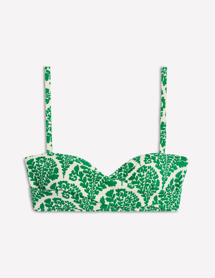 Andros Twist Front Bikini Top Rich Emerald, Blossomy