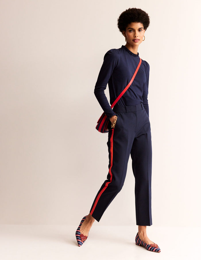Supersoft Frill Detail Top Navy
