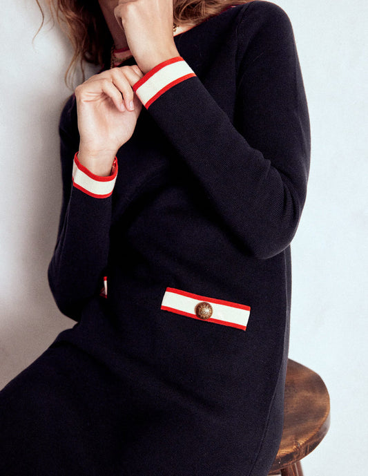 Holly Knitted Shift Dress Navy