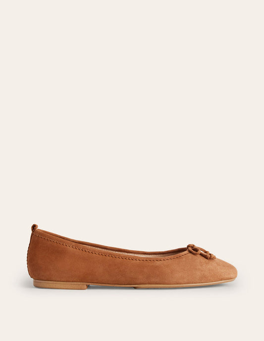 Kitty Flexi Sole Ballet Flats Ginger Snap Suede