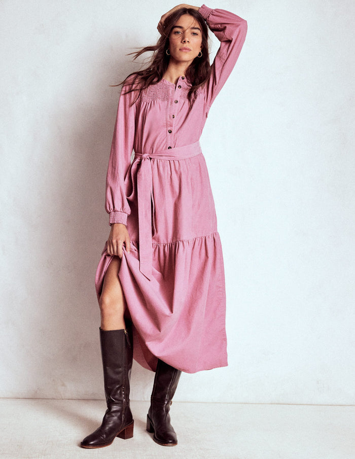 Cecily Cord Midi Dress Pink Haze