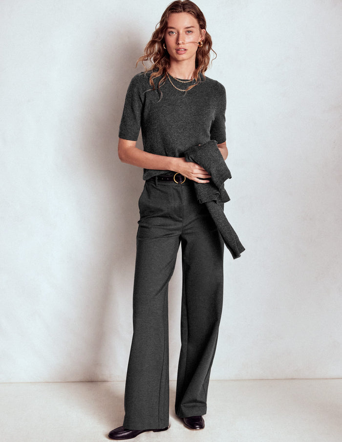 Eva Cashmere T-Shirt Charcoal Melange
