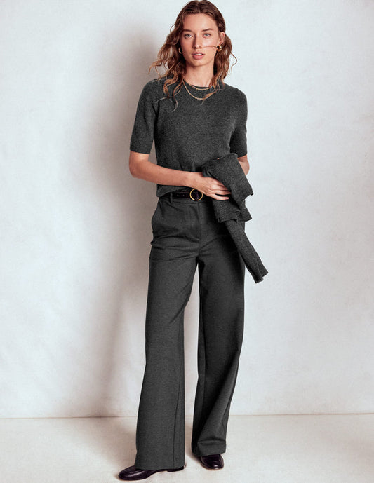 Eva Cashmere T-Shirt Charcoal Melange