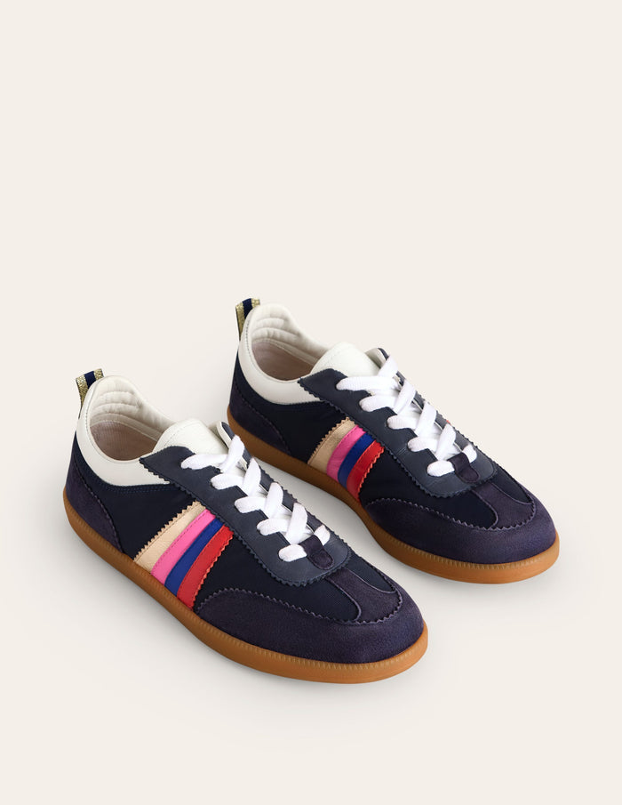 Erin Retro Tennis Trainers Navy/Rainbow