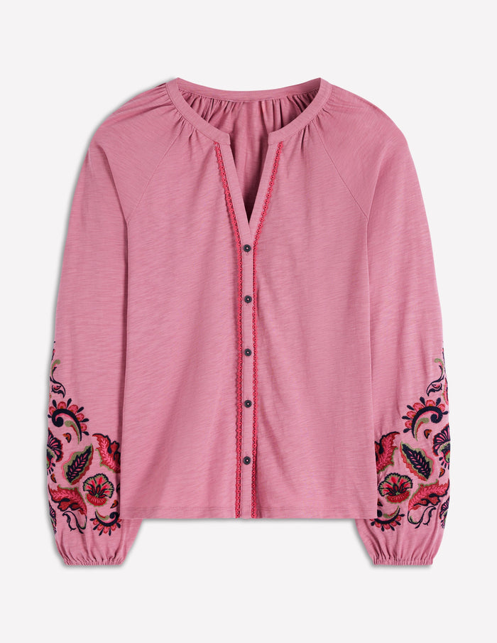 Alma Embroidered Shirt Ash Rose