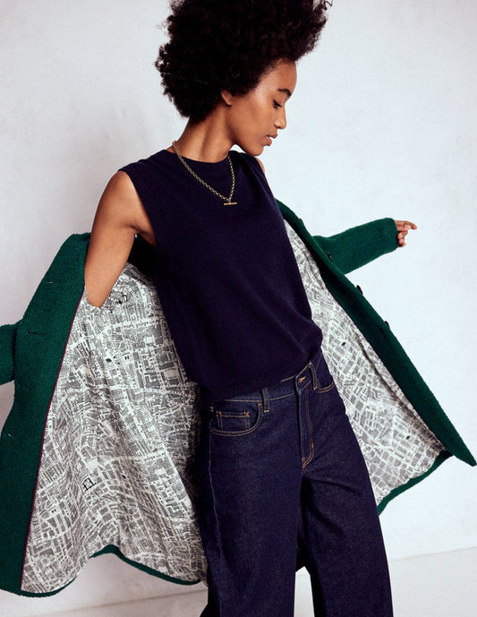 Edinburgh Wool Coat Emerald Night