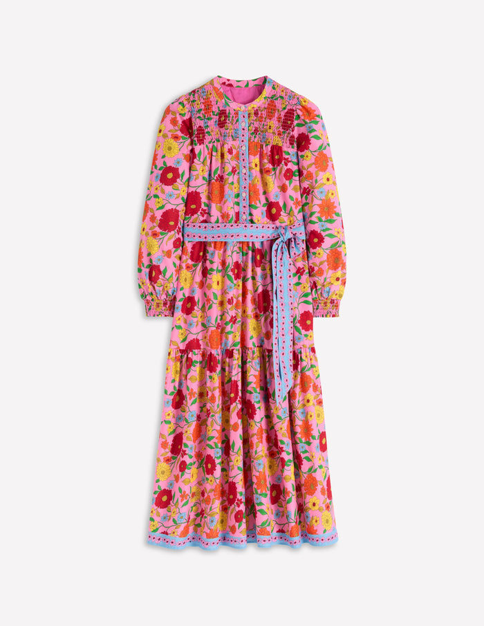 Cecily Cotton Midi Dress Multi, Dahlia Trail
