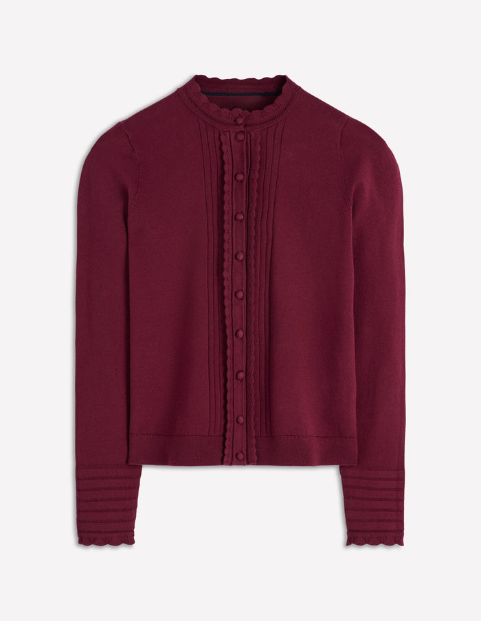 Angela Cotton Scallop Cardigan Deep Wisteria