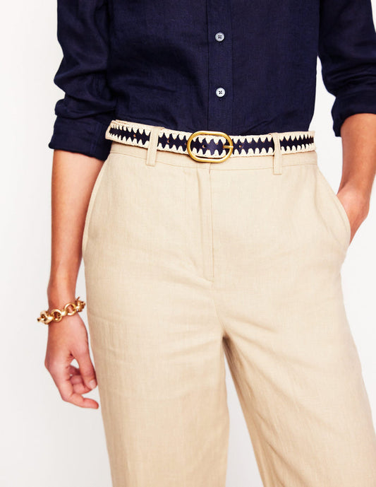 Whipstitch Classic Belt Navy/Ivory