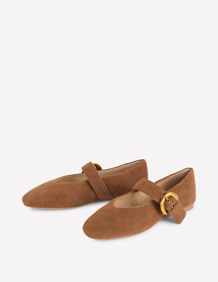 Kylie Flat Buckle Mary Jane Raw Umber