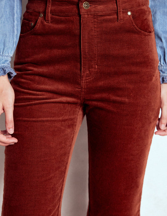 5-Pocket Cord Kick Jeans Fired Brick