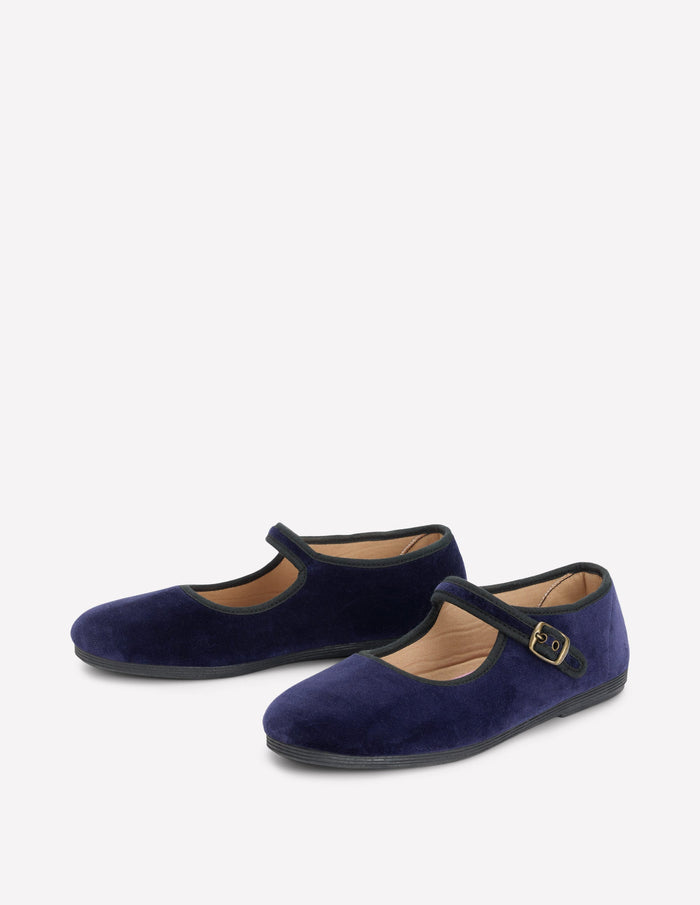 Flexi Mary Jane Navy Velvet