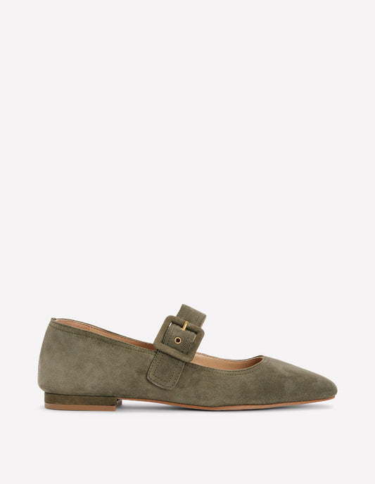 Vic Chisel Toe Mary Janes Deep Olive