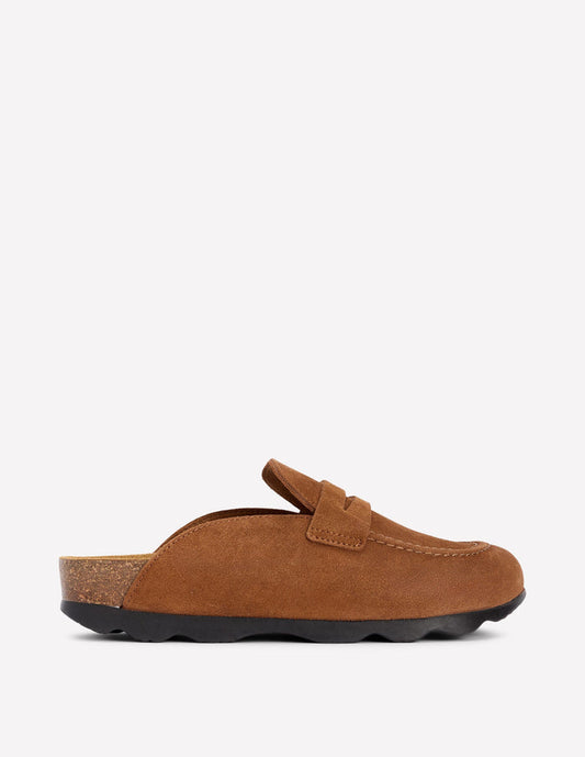 Suede Mule Clog Raw Umber