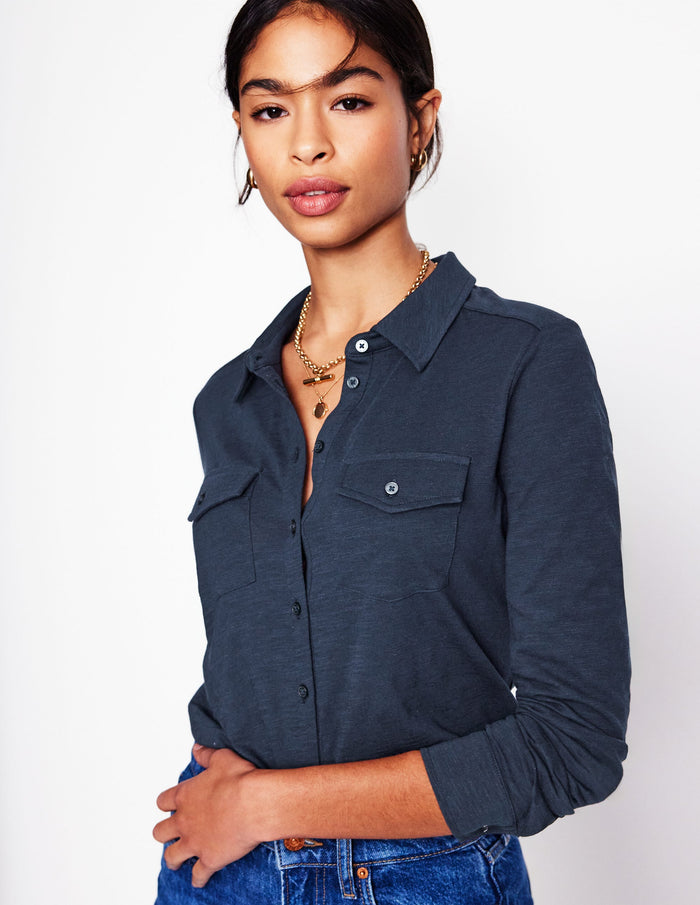 Amy Jersey Shirt Navy