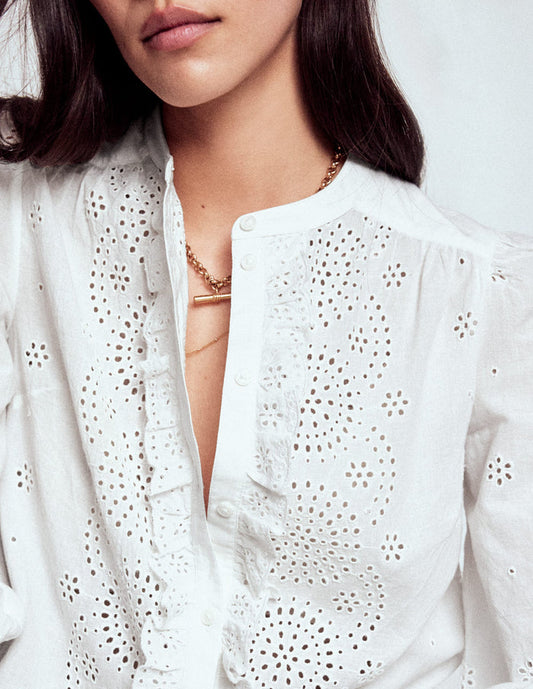 Alice Broderie Top White