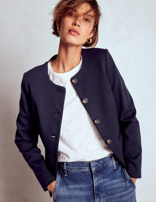 Hampstead Ponte Twill Blazer Navy