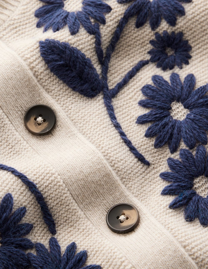Frill Detail Waistcoat Oatmeal Melange