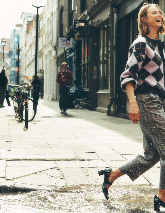 Bloomsbury Wool Pants Blue and Grey Prince of Wales