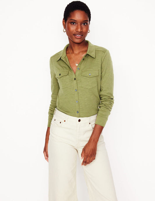 Amy Jersey Shirt Soft Olive