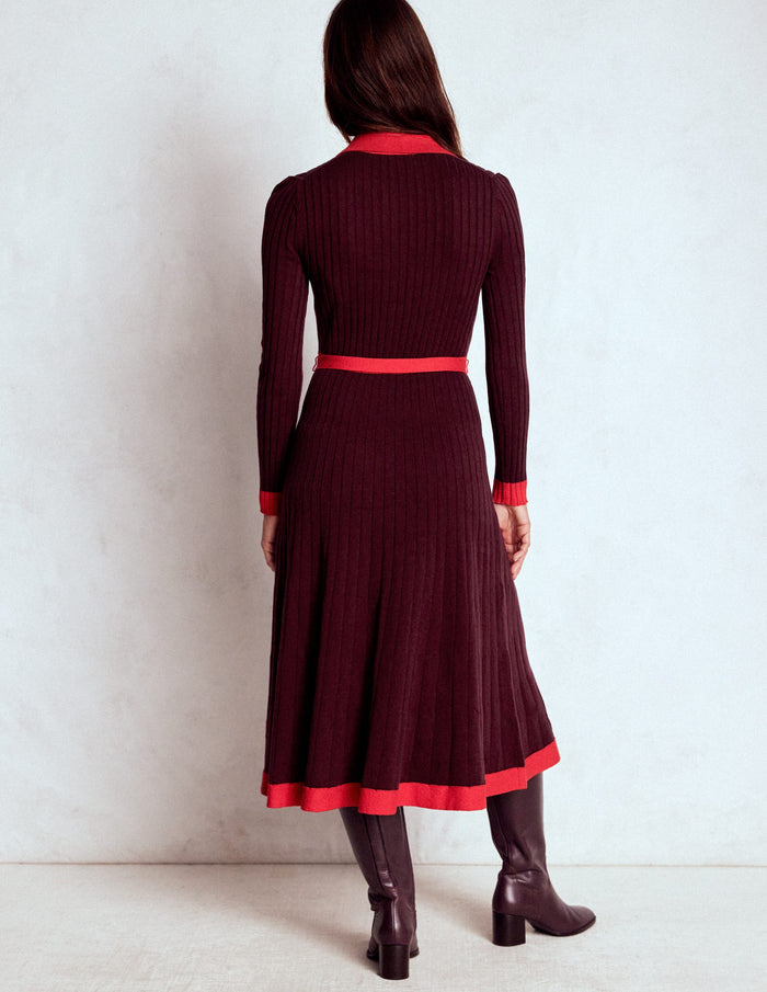 Rachel Knitted Shirt Dress Deep Wisteria