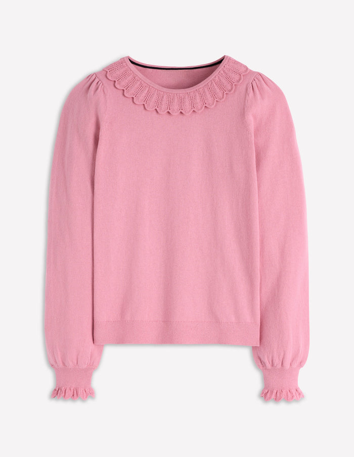 Melina Cotton Ruffle Sweater Formica Pink