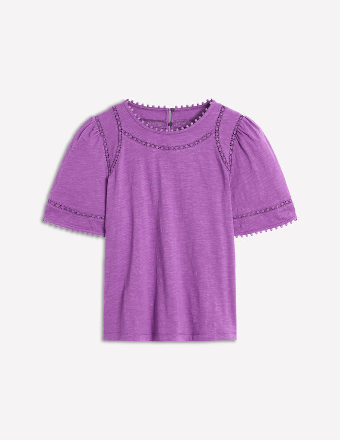 Mila Lace Trim Top Amethyst Pruple