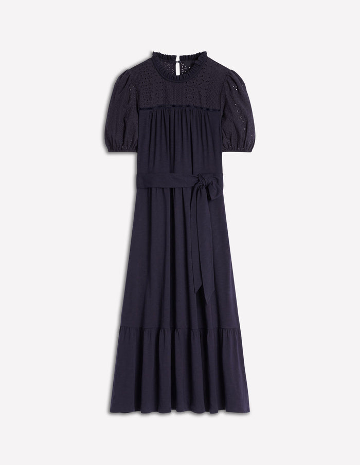 Lorelei Broderie Jersey Dress Navy