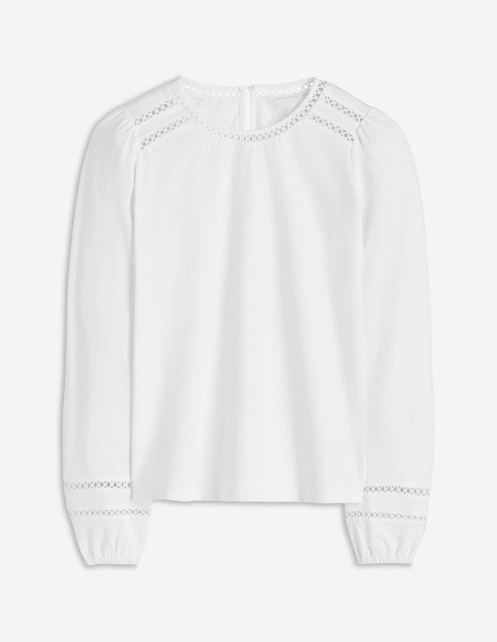 Flo Trim Detail Top White