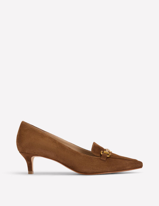 Iris Heel Snaffle Point Loafer Raw Umber