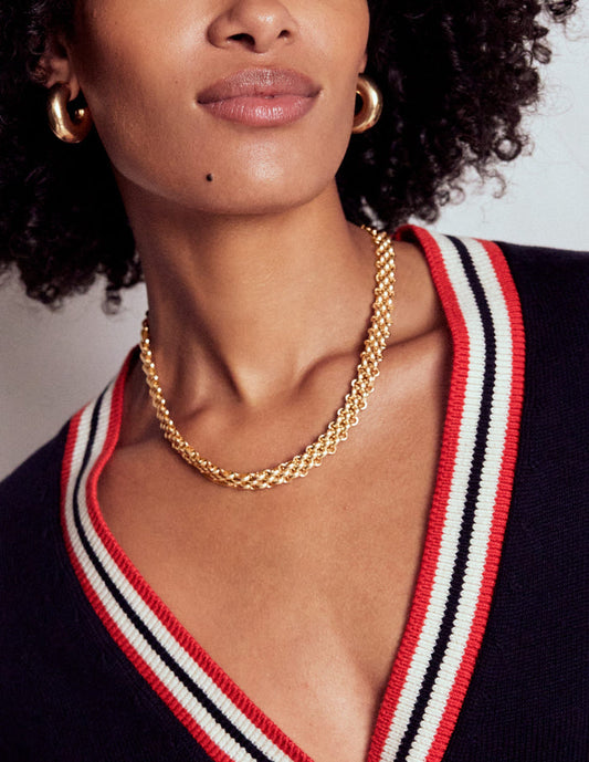 Woven Chain Necklace Gold Colour