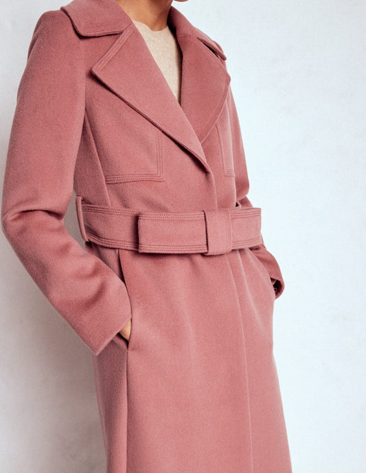 Bow Front Coat Dusty Pink