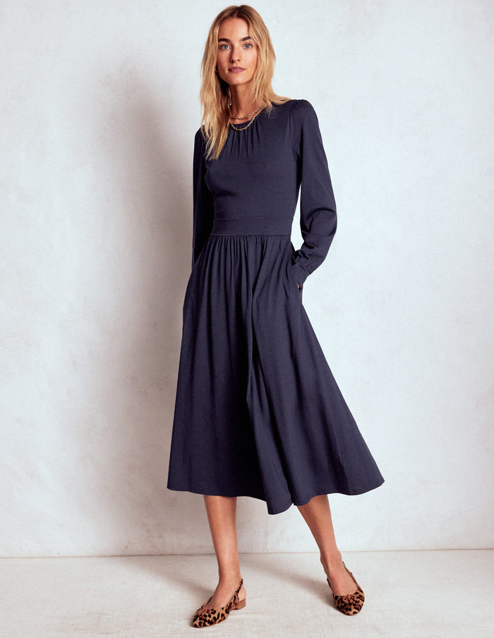Alexandra Jersey Midi Dress Navy