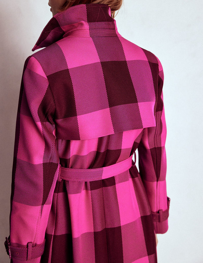 Cheltenham Trench Coat Pink Peony, Chestnut Gingham