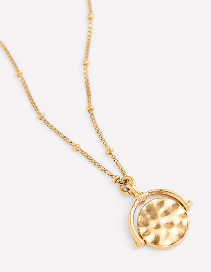 Fine Spinner Pendant Necklace Gold Colour