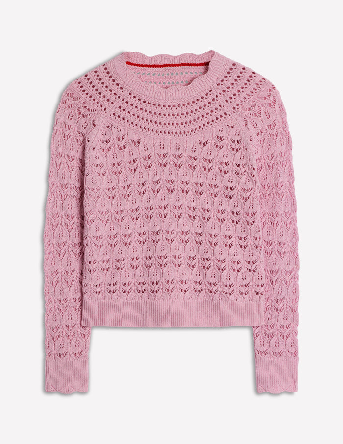 Crochet Mix Stitch Sweater Formica Pink