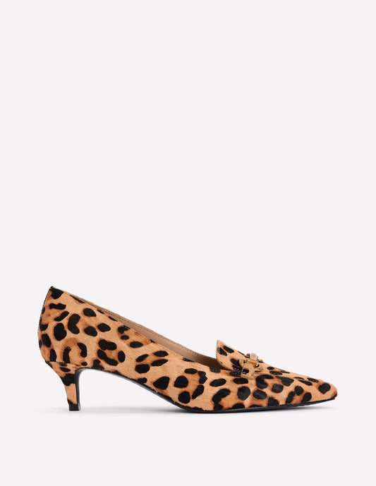 Iris Heel Snaffle Point Loafer Leopard