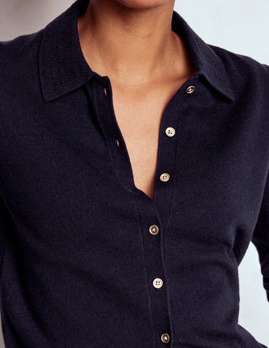 Briony Stitch Cardigan Navy