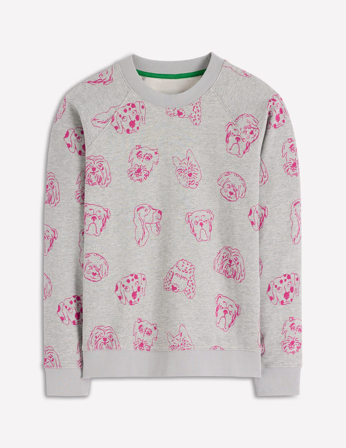Rosa Printed Sweatshirt Grey and Pink Yarrow, Dogs