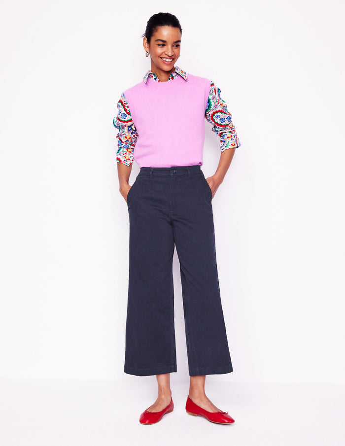 Barnsbury Crop Chino Pants Navy