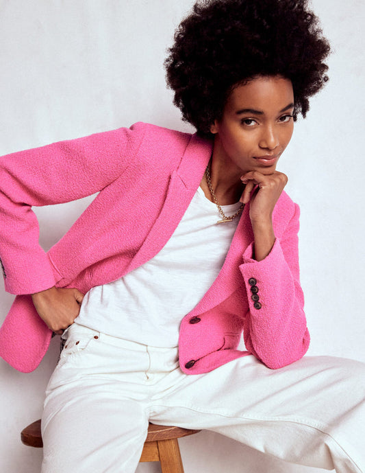 Stamford Texture Blazer Pink Peony