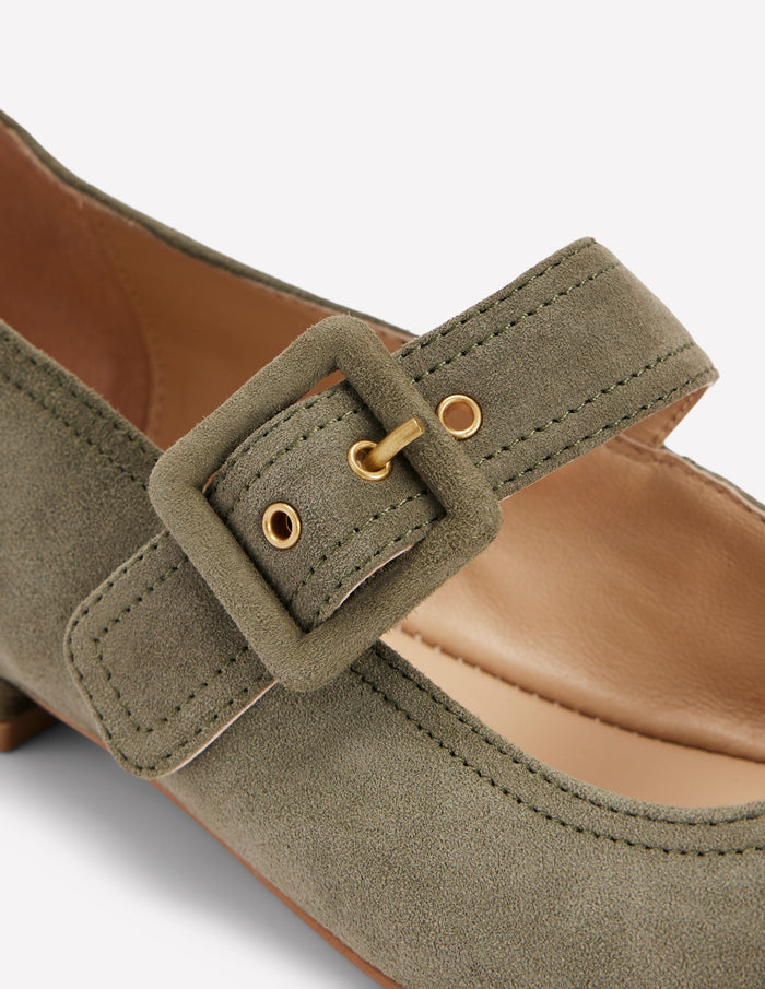 Vic Chisel Toe Mary Janes Deep Olive