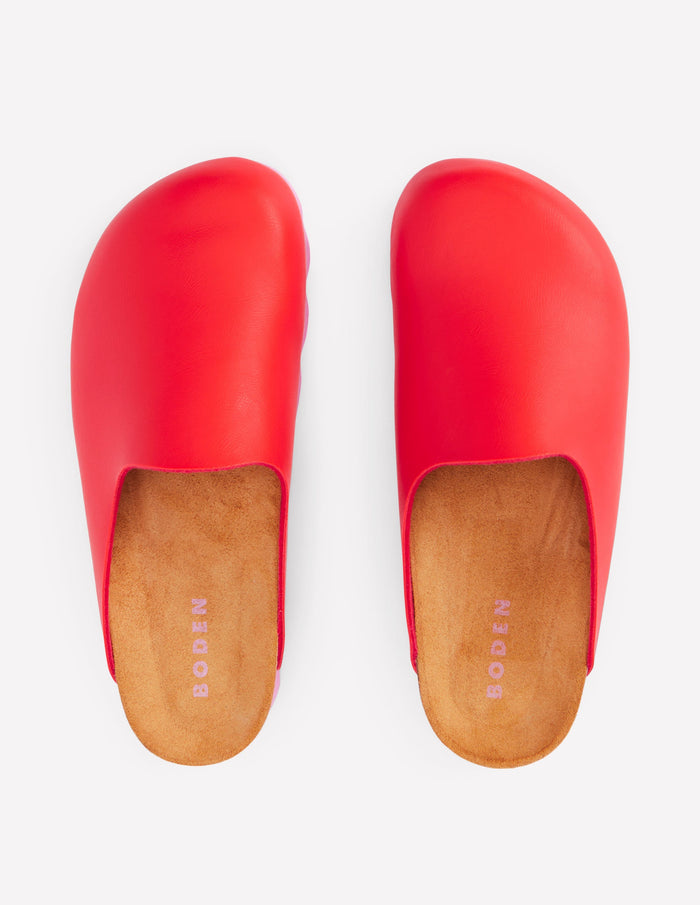 Lyla Colour Block Clogs Post Box Red/Soft Pink