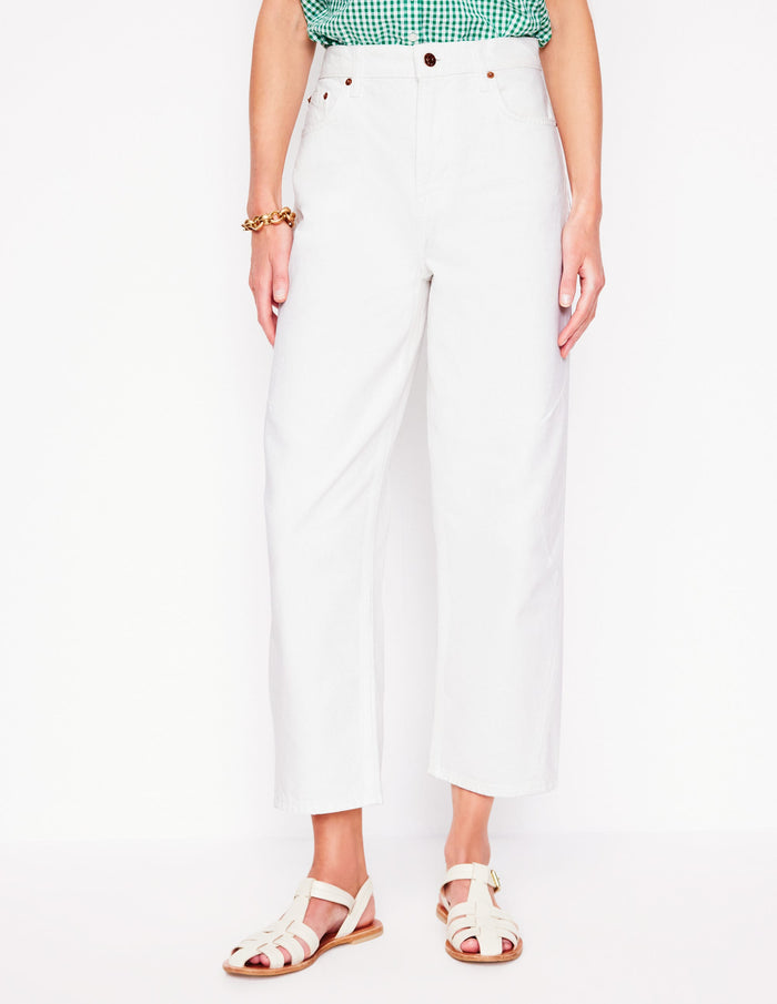 Barrel Leg Jeans White