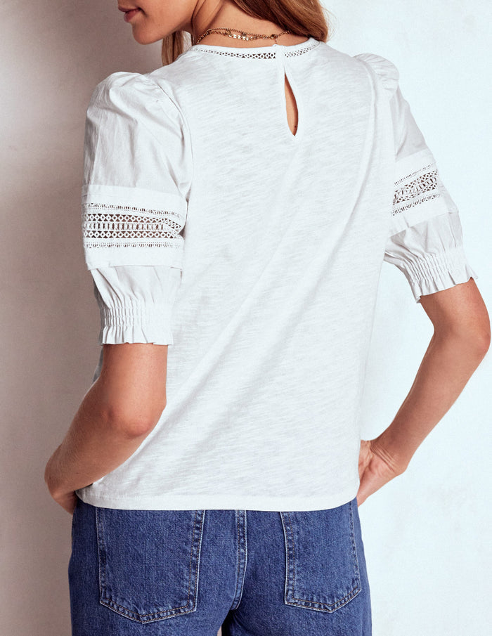Lottie Puff Sleeve Top White