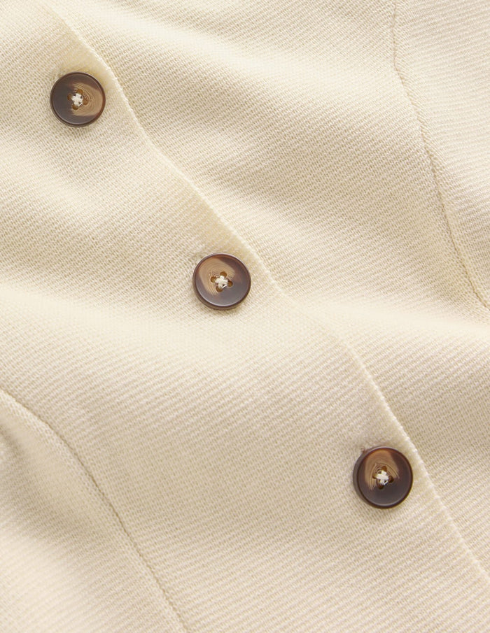 Joanna Fitted Knitted Jacket Warm Ivory