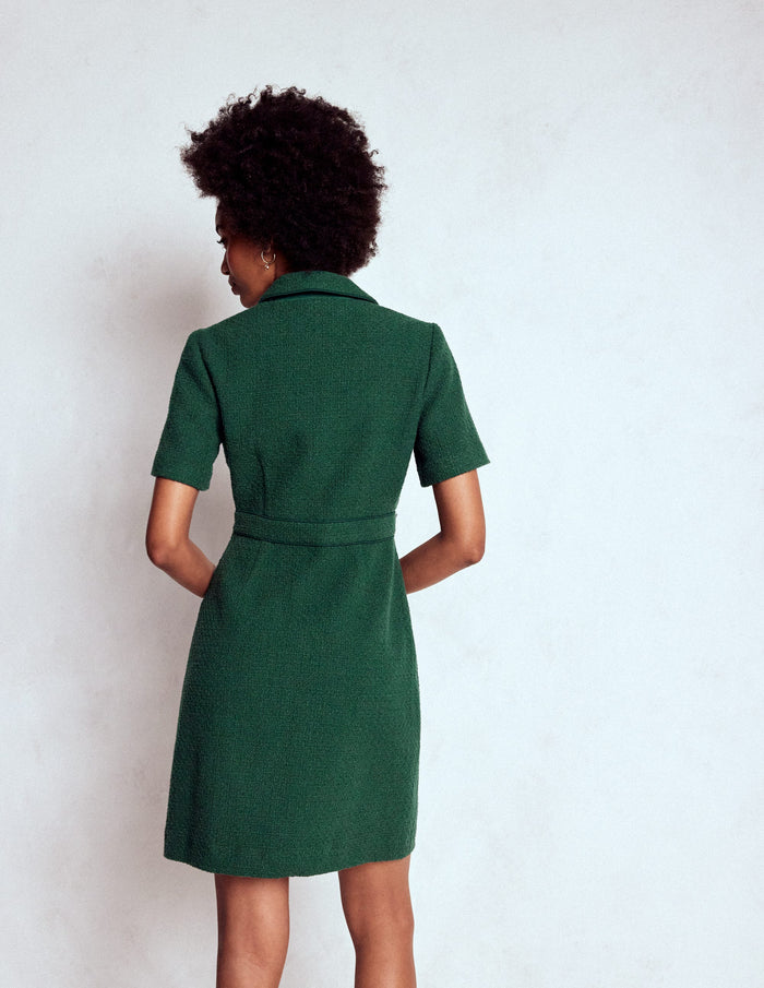 Eda Cotton Shift Dress Emerald Night