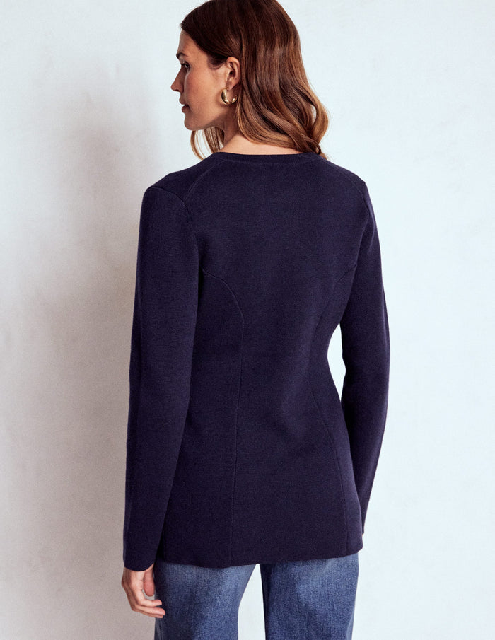 Joanna Fitted Knitted Jacket Navy